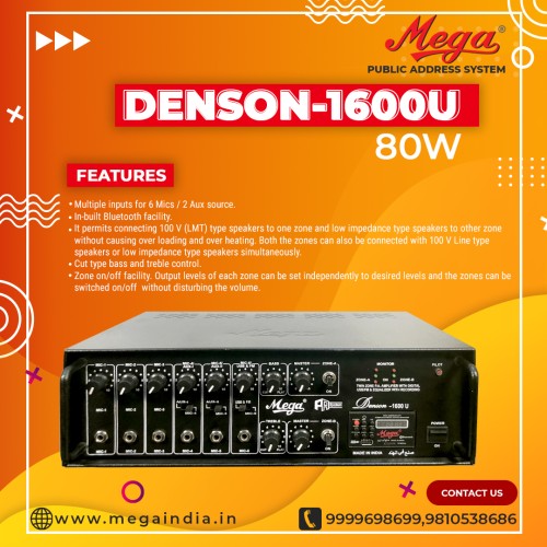 Denson 1600U P.A Twin Zone Power Amplifiers